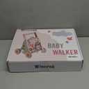 Wooden Baby Walker with Wheels, Speed & Height Adjustable, Baby Push Walker for 6-12 18 Months Boys Girls, Montessori Walker Toy for 1 Year Old Kids, Learning to Walk & Sit-to-Stand Activity Center