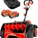 VOLTASK Cordless Snow Shovel with Wheels, 48V | 16-Inch | 4-Ah Brushless Cordless Snow Blower, Battery Snow Blower with Directional Plate & LED Lights (2 * 24V Battery & Dual Quick Charger Included)