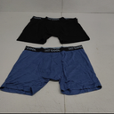 32 Degrees COOL Mens 2-PACK Quick Dry Performance Boxer Brief With Comfort Elastic Waistband (Medium, Black/Blue/Denim/Charcoal)