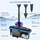Antfraer Pond Filter with Fountain Kits, 660GPH Submersible Pond Pump with RGB LED Lights, All-in-One Pond Filter for Outdoor Ponds, Koi Pond, Water Gardens & Waterfall, Up to 1300 Gallons