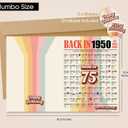 3 x Happy 75th Birthday Card, Funny Road to 75 Year Old Birthday Card Decorations Gifts for Men Women, Grandma Grandpa (Crimson)