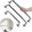 Munzong 3 Pack Commercial Handicap Grab Bars, 12" 16" 16" Brushed Nickel | Bathroom Grab Bar for Shower Stainless Steel Anti Slip Bathroom Balance Bar Safety Hand Rail for Elderly Injury Senior