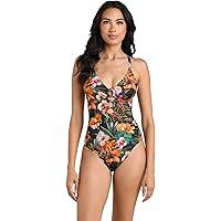 La Blanca Women's Underwire Lace Up One Piece Swimsuit, Multi, (size 6)