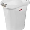 Rubbermaid Open Top Trash Can, 5.3-Gallon, White Plastic Wastebasket/Garbage Bin for Home/Kitchen/Bathroom/Garage