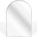 16x24 Arch Bathroom Mirror, Wall Mounted Vanity Metal Frame Mirror for Bedroom, Entryway, Living Room (Silver)