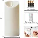 Homemory 4"x9" Outdoor Waterproof Flameless Candles with Timers and Remote Control, Battery Operated Candles, LED Plastic Candles, Ivory White, Set of 2