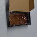 Wican Guest Towel Holder Tray for Bathroom, Oak and Iron Napkins Holder for Powder Room Dinning Table Wooden Basket for Disposable Paper Hand Towels Black & Walnut (9.06 x 5.51 x 2.56 inchs)