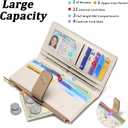 GAEKEAO Womens Wallet Slim Thin RFID Blocking Floral Vegan Leather Card Holder Bifold Long Ladies Wallet with Zipper Pocket