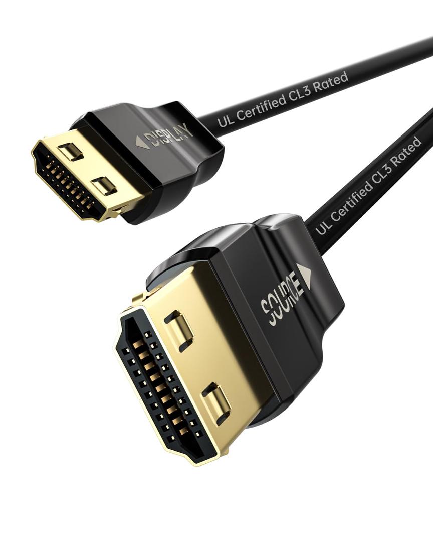 UL Certified CL3 Rated Fiber Optic HDMl Cable 25FT, 48Gbps Ultra Small Connector HDMI 2.1 Cable 8K60Hz & 4K120Hz, Support eARC, Dolby, Compatible with Blu-ray Roku LG PS5 PS4 Xbox RTX