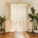 Boho Macrame Curtain for Window Doorway Handmade Large Long Macrame Wall Hanging for Living Room Bedroom Bohemian Home Wedding Backdrop Decor, 1 Panel 79" L x 35" W, Unbleached 