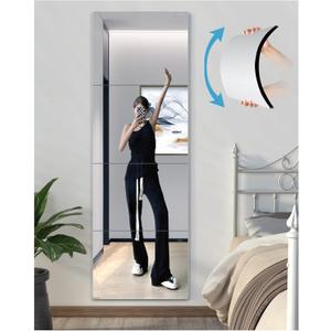 Shatterproof Wall Mirror Full Length for Bedroom, Acrylic Gym Mirrors For Home, Extra Thick: 0.12 inch, 12 x 12 inch x 4 Pcs, Workout Mirrors Safe for Kids, Over The Door, Long Wall Mounted