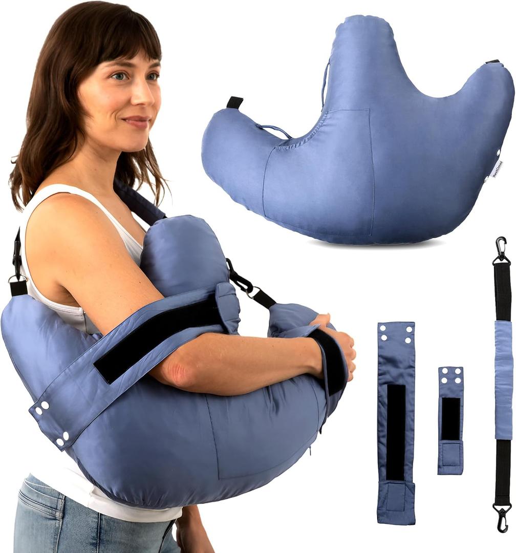Shoulder Pillow - Rotator Cuff Relief, Shoulder Surgery Pillow, Rotator Cuff Surgery Must Haves, Arm Sling Elevation Support, Recovery Supplies, No Snag Zipper, Machine Washable