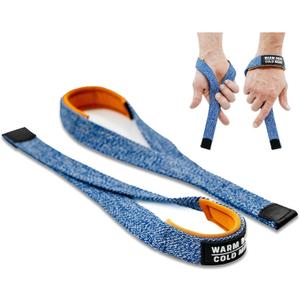 WARM BODY COLD MIND V2 Lifting Wrist Straps for Weightlifting - Hand Straps for Powerlifting, Weight Lifting, Bodybuilding Functional/Cross Training, Deadlift Gym Bar, Cotton (Basic Blue)