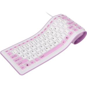 Roll Up Keyboard, Foldable Silicone Keyboard 103 Keys USB Wired Mute Keyboard, Fadeless Foldable Keyboard for Pc Laptop Travel
