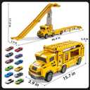 Truck Toys for Kids, Transport Vehicle with 12 Die-Cast Car, Double Race Car Track Cars Ramp Toy, Carrier Truck for Toddler 3-5, Christmas Birthday Gift for 3 4 5 6 7 8 Years Old Boys Girls (Yellow)