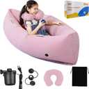 Bmag Sensory Chair for Kids, Inflatable Peapod Canoe with Neck Pillow, 60" Sensory Pod Seating ADHD Toy Gift for Autistic Children, Includes Electric Air Pump, Pink