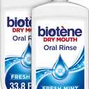 biotène Oral Rinse Mouthwash for Dry Mouth, Breath Freshener and Dry Mouth Treatment, Fresh Mint - 33.8 fl oz (Pack of 2)