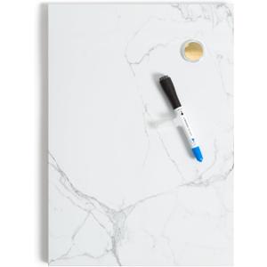 U Brands Magnetic Marble Print Dry Erase Board White Board, 11" x 15.5", Frameless, Includes Magnet and Marker