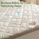 NEWDECO Queen Size Mattress Topper Cooling Viscose Made from Bamboo Thick Support Pillow Top Mattress Pad for Back Pain Relief Soft Breathable Mattress Cover with 8-18 Deep Pocket (Green, Queen)