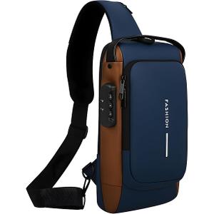 Unisex Anti-Theft Sling Bag with USB Port, Water-Resistant Crossbody Chest Backpack for Travel & Work