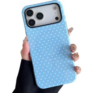 ZTOFERA Magnetic Case for iPhone 17 Pro, Compatible with Magsafe, Polka Dot Aesthetic Phone Case Cute for Girl Women, Hard PC+Soft TPU Protective Phone Cover for iPhone 17 Pro-Blue