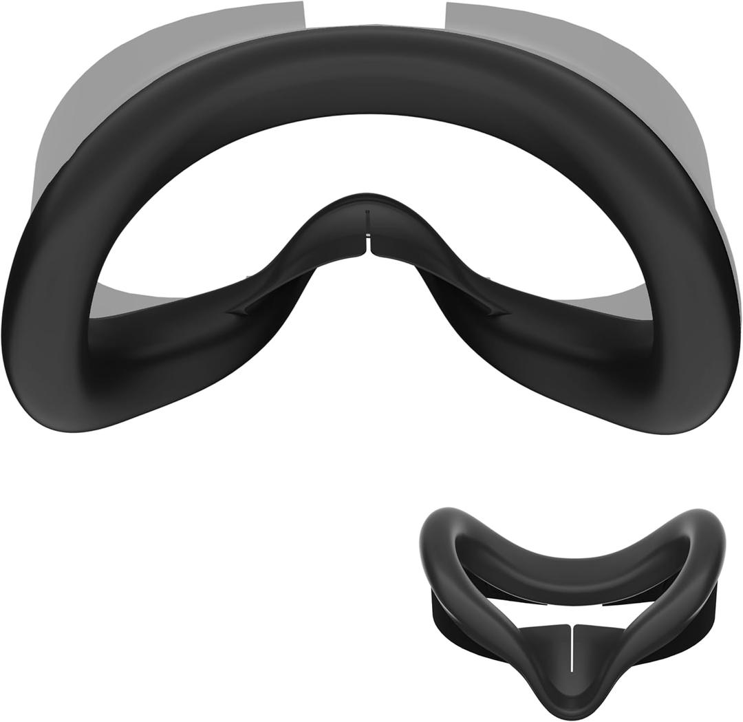 APEXINNO Silicone Face Pad Cover Compatible with Meta Quest 3S Accessories, Face Cushion Cover and Anti-Leakage Nose Pad Compatible with Oculus Quest 3S Original VR Headset, Soft, Durable, Washable