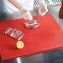 CURTA Cutting Boards for Kitchen, 24" x 18" x 0.5" Red Color Coded Plastic Chopping Board with Anti Slip Surface Dishwasher Safe