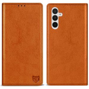 ZZXX for Samsung Galaxy A16 Wallet Case with [RFID Blocking] Card Slot Stand Strong Magnetic Leather Flip Fold Protective Phone Case for Samsung Galaxy A16 Case Wallet(Brown-6.7 inch)
