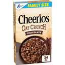 Cheerios Oat Crunch Chocolate Breakfast Cereal, Made with Whole Grain, Family Size, 24 oz (EXP 02/16/27)
