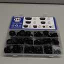 BOPOREAE 250 PCS 8 Sizes Nylon Plastic Hole Plugs Black 1/4, 5/16, 3/8, 1/2, 5/8, 3/4, 7/8, 1 Inch Round Hole, Flush Type Panel Knockout Locking Plugs, Furniture Cabinet Pipe Insert End Covers Caps
