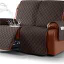 Ruaozz Waterproof Recliner Sofa Cover 1-Piece Couch Covers for Reclining Couches Reclining Sofa Cover Washable Furniture Protector with Elastic Straps Pocket for Kids, Pets (Chocolate, XL 2 Seater)