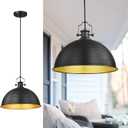 kudos Outdoor Hanging Pendant Light, Extra Large 15.5" Exterior Ceiling Light, Black Outdoor Chandelier for Gazebo Porch Patio Entryway, KDOPL04-BK-L