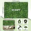Artificial Boxwood Grass Wall Roll: 80"x120"(67 SQFT) UV Protected | Fake Ivy Privacy Hedge Screen, Faux Leaves from Various Plants, Chain Link Fences for Indoor, Outdoor Patio Balcony & Garden