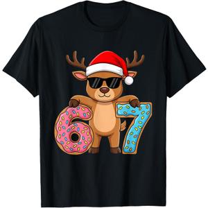 67 Christmas Funny 67 Meme Youth Kids Reindeer 67 T-Shirt, Medium