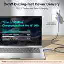 ULT-WIIQ USB4 Cable - Thunderbolt 4, 40Gbps Data Transfer, 240W PD, 3.1 USB C to C, Fast Charging, 8K/6K@60Hz, Compatible with iPhone 15 Pro, MacBook, eGPU, Docking, GaN SSD, 3FT