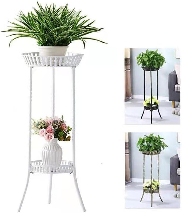 Metal Iron Tall Plant Stand Indoor Outdoor, Sturdy Planter Stand, Corner Display Shelf, Weight Capacity 50 lbs(32in, White)