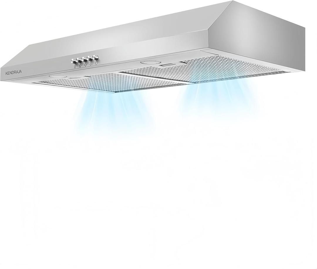 30 Inch(750mm) Under Cabinet Vent Hood with Brighten Light | 550 CFM Large Flow| Ducted/Ductless Range Hood with Charcoal Filter| 3- Speed Touch Control | 6-Layers Grease Filters|