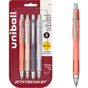 uni-ball Jetstream RT Pens - NY Times Wirecutter Best Pen for Over a Decade - Pack of 4 Black Fine Point Pens, 0.7mm - Back to School (Twilight - Black Ink)