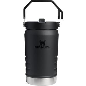 STANLEY IceFlow 2.0 Flip Straw Jug with Handle 40 oz | Twist On Lid and Flip Up Straw | Leakproof for Travel and Sports | Insulated Stainless Steel | BPA-Free | Black 2.0