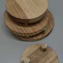 Geetery 4 Pcs Wooden Risers for Display Wood Pedestal Stand Mini Tray Stand Round Wooden Pedestal Holder Rustic Riser for Decor Tiered Tray Decor Home Kitchen, 4 Size(Light Brown)