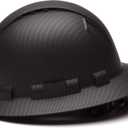 Pyramex Ridgeline Full Brim Hard Hat 4 Point Ratchet Vented Matte Black Graphite Pattern