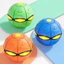 3 PCS Magic Bouncing Doggy Disc Balls with 6 LED Lights, Flying Saucer Ball Toy for Large Medium Small Dogs, Transforming Pop Up Ball for Kids & Pets, Outdoor Interactive Magic Meta Ball