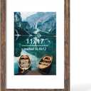 Hongkee 11x17 Frame, Rustic Brown Wood Style - Display 8 x 12 Picture with Mat or 11x17 Poster without Mat, Wall Mounting Horizontal and Vertical, 1 Pack