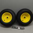 GICOOL 16x6.50-8 Tubeless Tire and Wheel, 16x6.5-8 Lawn Mower Tires, 3"-4.5" Offset Hub, 3/4" or 5/8" Bearing, Universal Fit Riding Mower and Garden Tractor Front Wheel, 4 Ply, S-Turf Pattern, 2 Pack