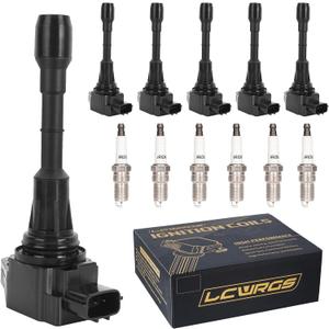 Set of 6 Ignition Coil Packs & Spark Plugs Fits For 3.5 V6 Nissan Murano Maxima Altima Pathfinder Infiniti G35 EX35 JX35 2009 2010 2011 2012 2013 2014 2015 2016 3.5L Coils Spark Plugs Replaces# UF550