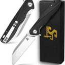 Sitivien ST103 Folding Knife, D2 Steel Blade+G10 Handle Pocket Knife, EDC Tool Knife for Outdoor, Camping, Hunting, Survival (Black)