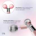 Spa Sciences ISLA Ice + Heat Contouring Roller (Face, Neck, and Dcolletage)  Including Steel + Bonus Genuine Rose Quartz Globes