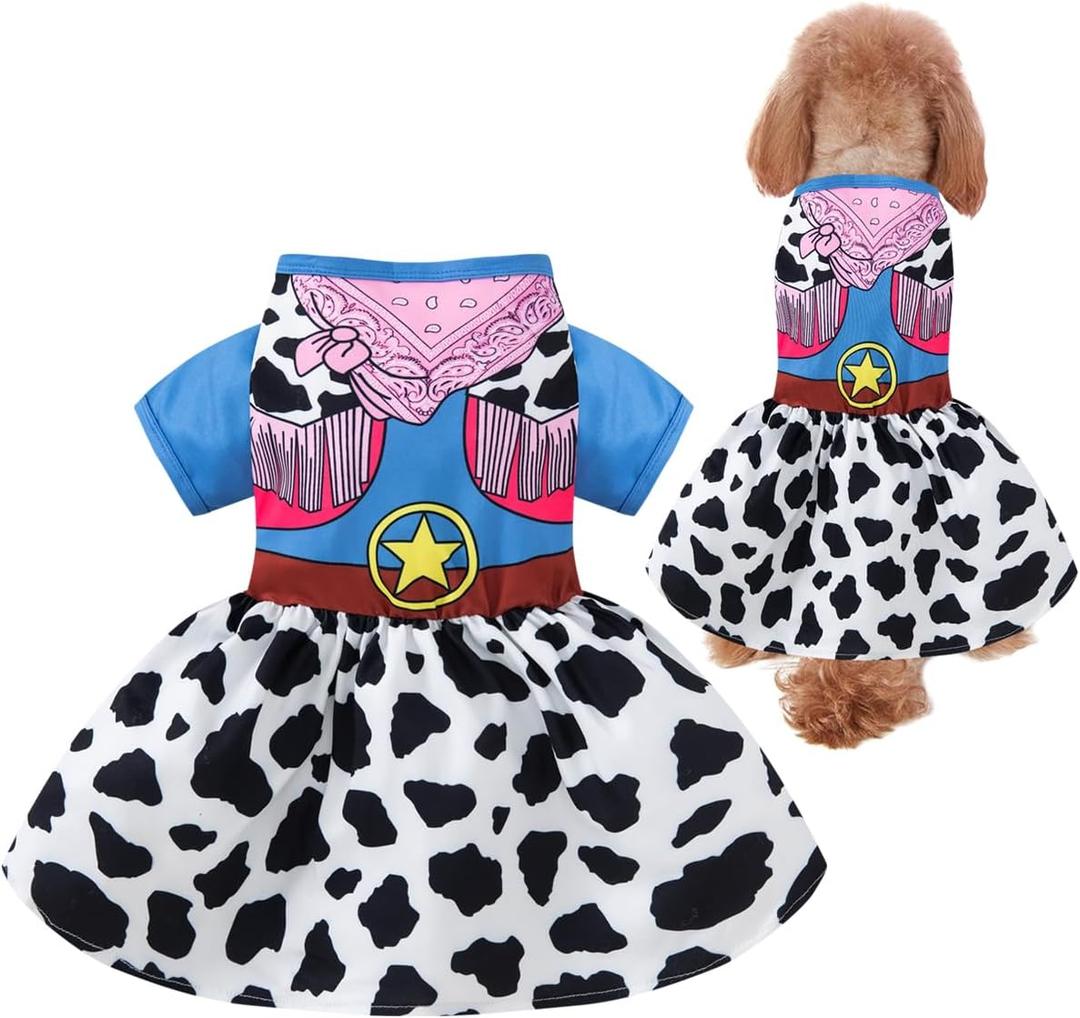 Dog Halloween Costume Cowgirl Dress (X-Largel) (Blue)
