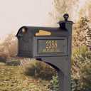 Balmoral Side Plaques Mailbox Post Package -Black