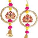 India Gift Hub Lotus Hangings for Decoration Floral Wall Hangings for Temple, Diwali Decor Hanging, Diwali Gift Decor, Wedding and All Festival Decor. (5)